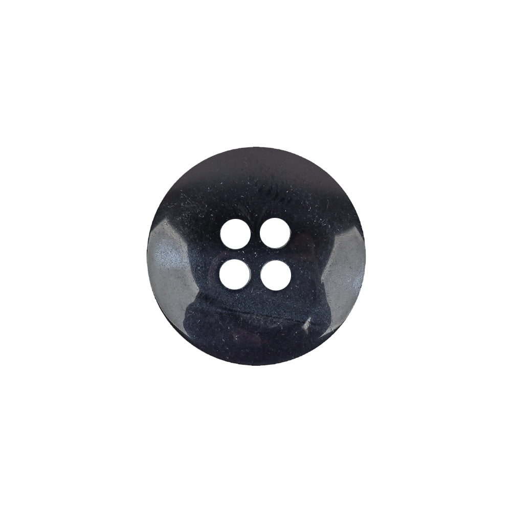 Navy and Black Iridescent Swirls 4-Hole Plastic Saucer Button - 28L/18mm Detail Navy and Black Iridescent Swirls 4-Hole Plastic Saucer Button - 28L/18mm Detail