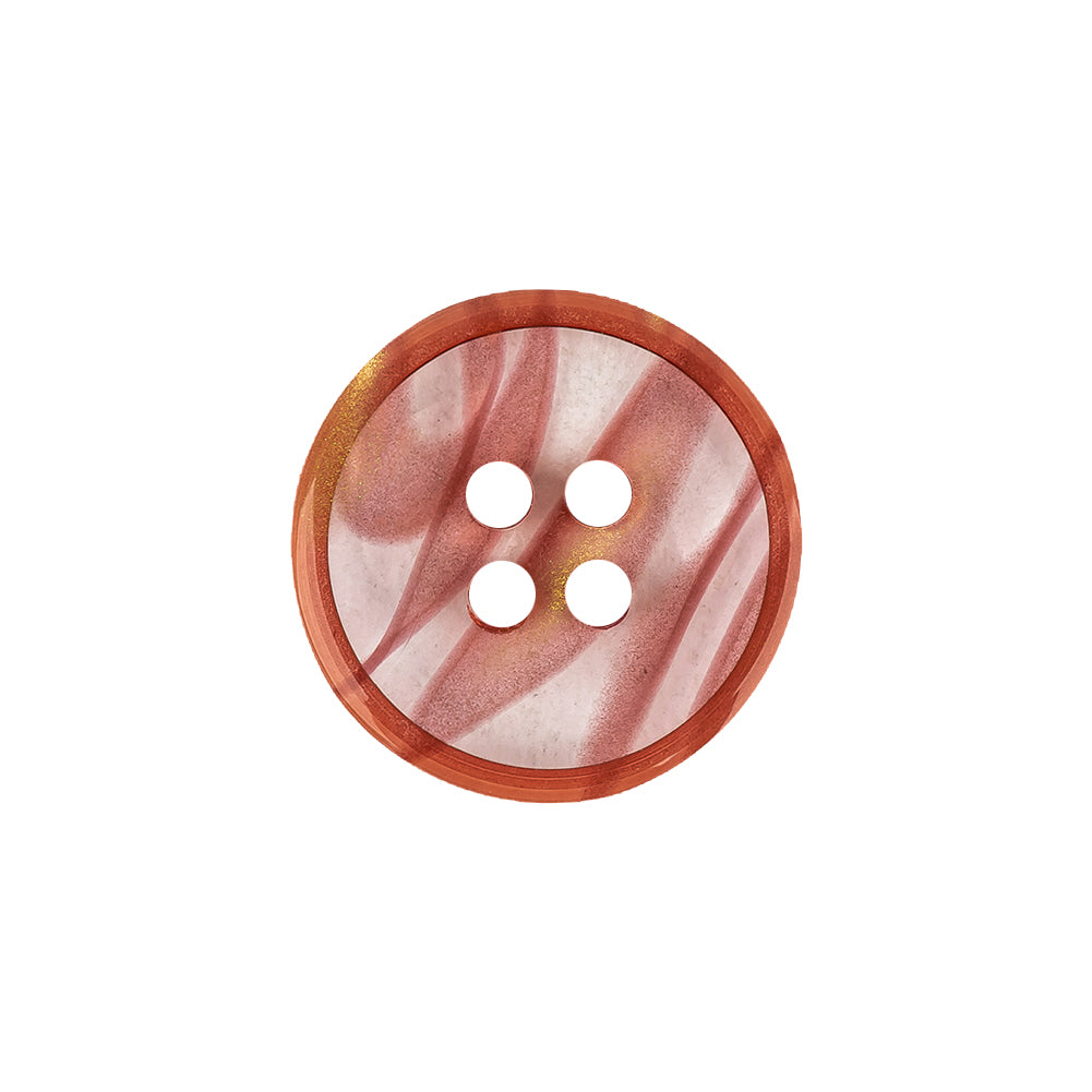 Chili and Clear Abstract Low Convex 4-Hole Plastic Button - 32L/20mm Detail Chili and Clear Abstract Low Convex 4-Hole Plastic Button - 32L/20mm Detail