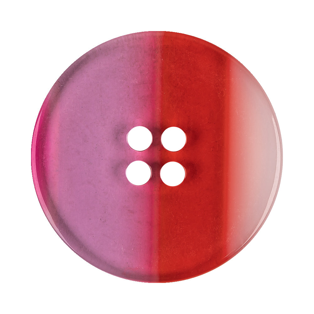 Berry Stripes Smooth Top 4-Hole Plastic Button - 54L/34mm Detail Berry Stripes Smooth Top 4-Hole Plastic Button - 54L/34mm Detail