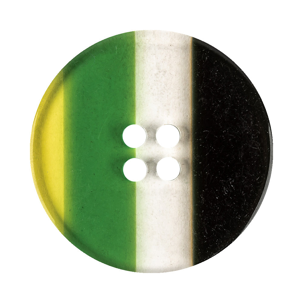 Shamrock Stripes Smooth Top 4-Hole Plastic Button - 54L/34mm Detail Shamrock Stripes Smooth Top 4-Hole Plastic Button - 54L/34mm Detail