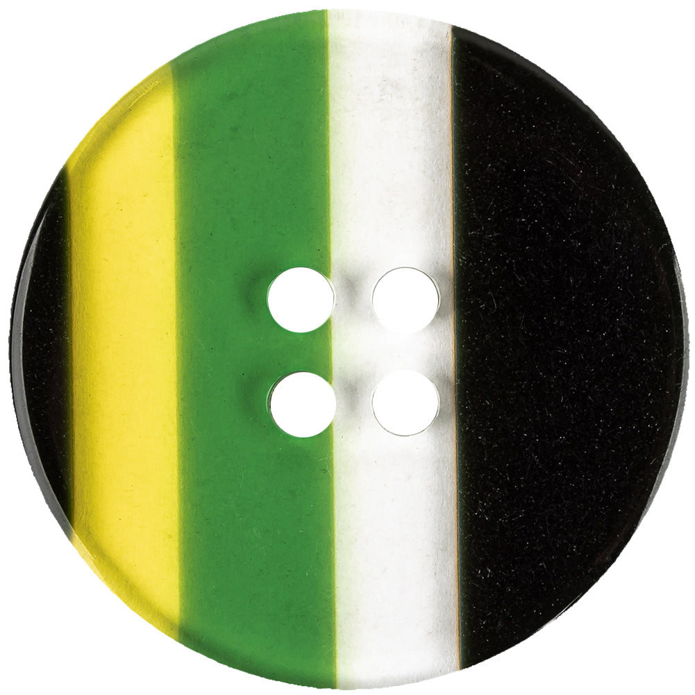 Shamrock Stripes Smooth Top 4-Hole Plastic Button - 70L/44.5mm Detail Shamrock Stripes Smooth Top 4-Hole Plastic Button - 70L/44.5mm Detail