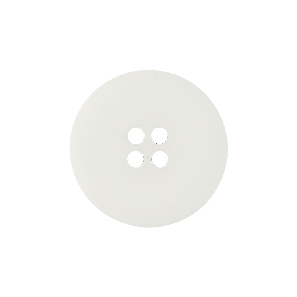 Matte White Shallow Plate 4-Hole Plastic Button - 36L/23mm Detail Matte White Shallow Plate 4-Hole Plastic Button - 36L/23mm Detail