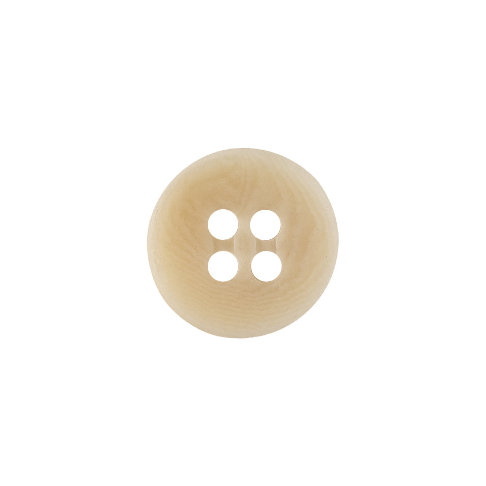 Italian Natural Smooth Top 4-Hole Button - 24L/15mm Italian Natural Smooth Top 4-Hole Button - 24L/15mm
