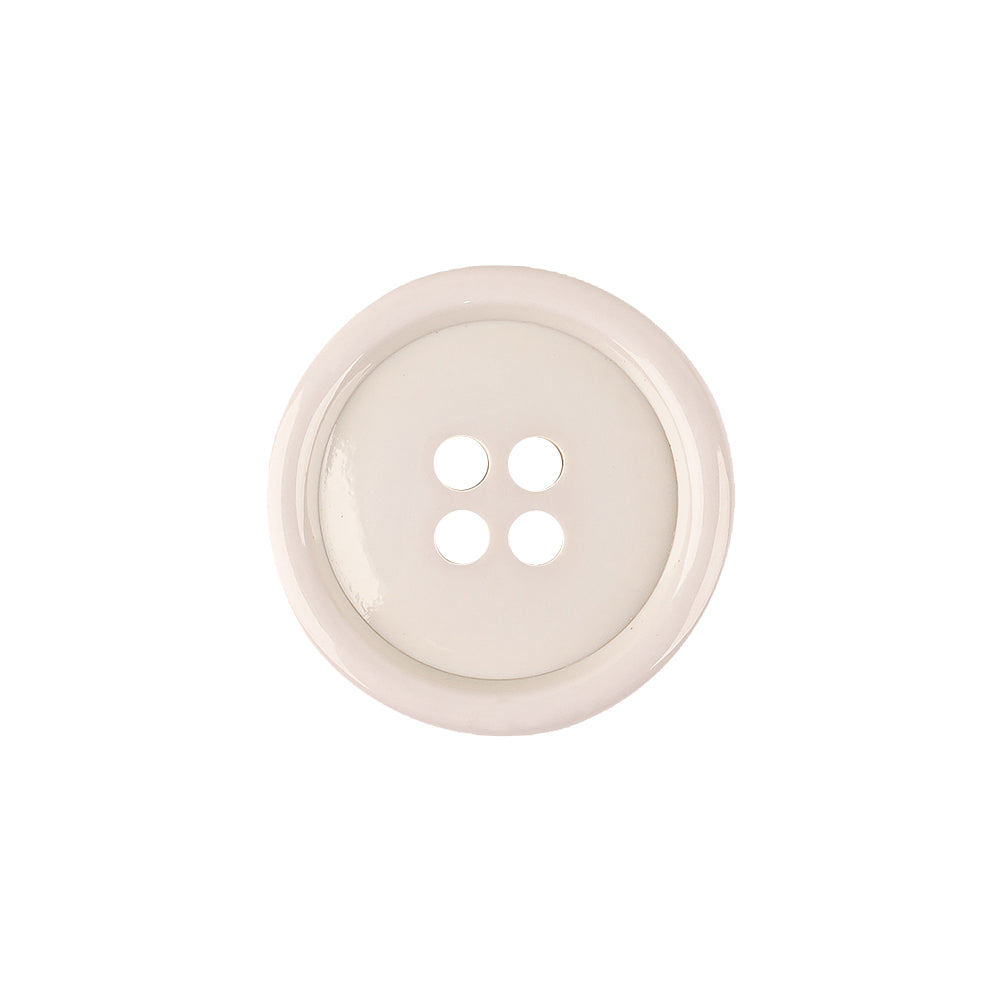 Italian Semi-Shiny Bone 4-Hole Plastic Button - 32L/20mm Italian Semi-Shiny Bone 4-Hole Plastic Button - 32L/20mm