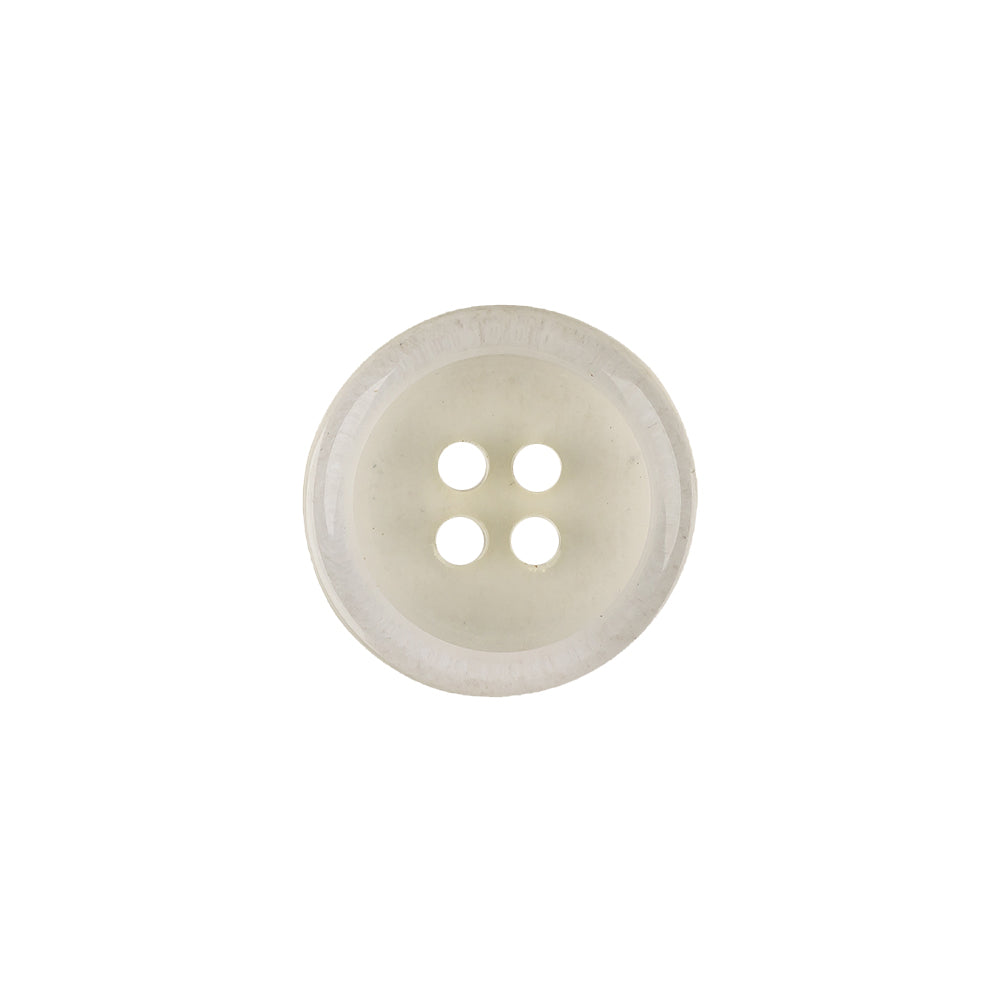 Italian Slightly Tinted Transparent 4-Hole Plastic Button - 24L/15mm Italian Slightly Tinted Transparent 4-Hole Plastic Button - 24L/15mm