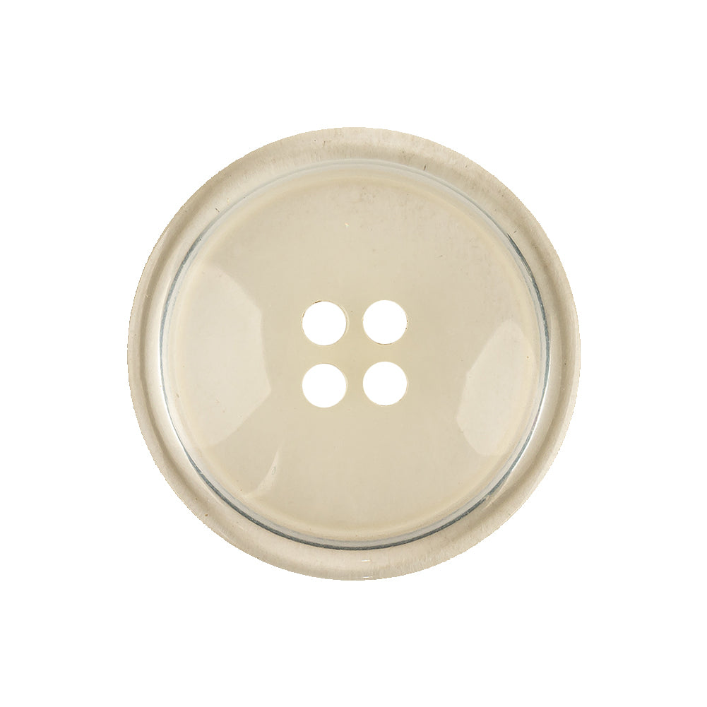 Italian Slightly Tinted Transparent 4-Hole Plastic Button - 40L/25.5mm Detail Italian Slightly Tinted Transparent 4-Hole Plastic Button - 40L/25.5mm Detail