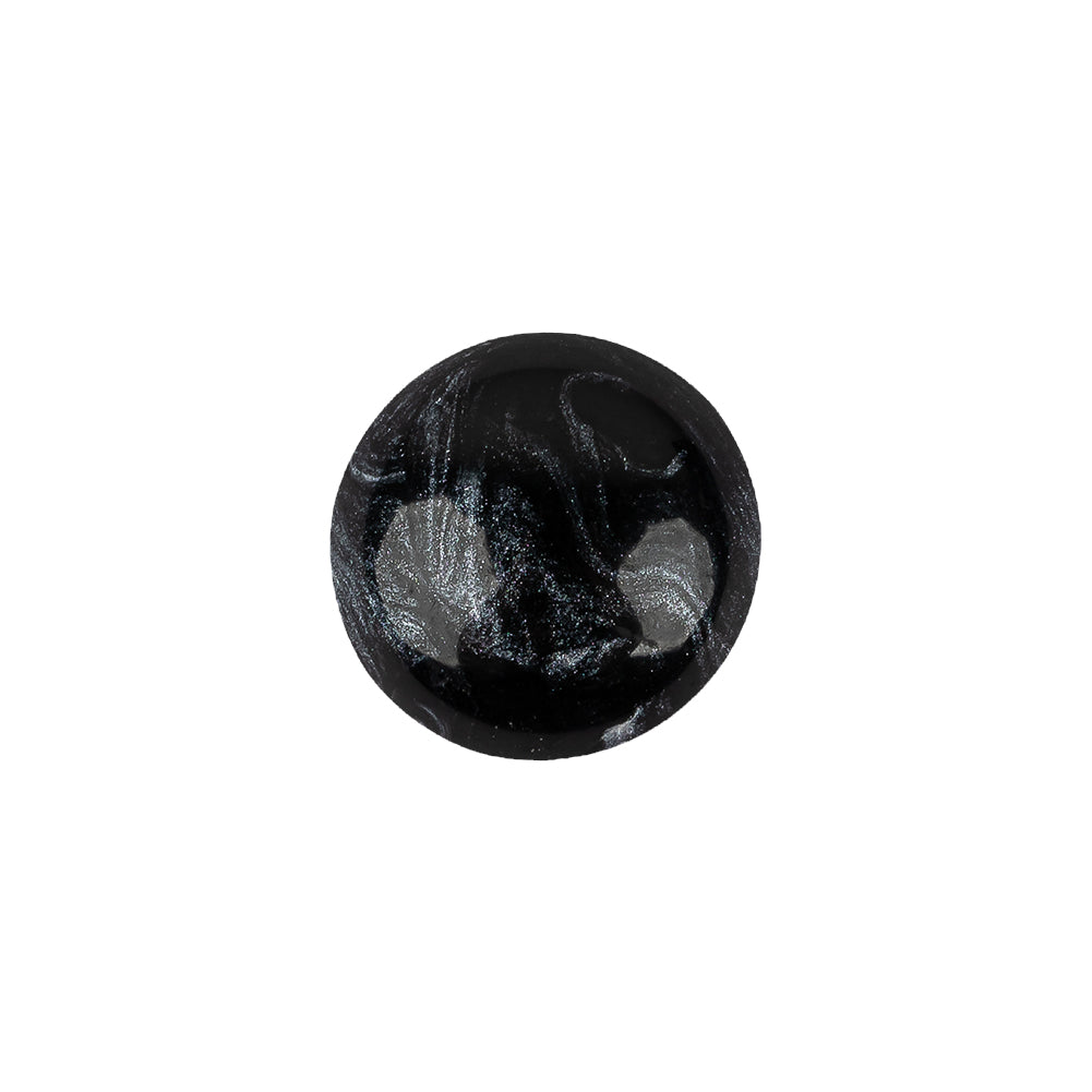 Italian Dark Sapphire and Black Iridescent Dome Shaped Shank Back Button - 24L/15mm Italian Dark Sapphire and Black Iridescent Dome Shaped Shank Back Button - 24L/15mm