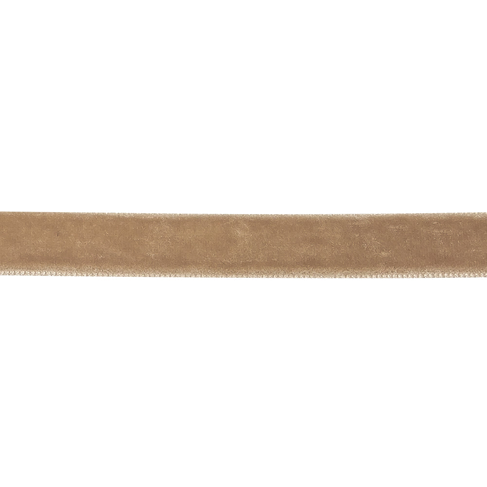 Nougat Single Face Velvet Ribbon - 0.5" Detail Nougat Single Face Velvet Ribbon - 0.5" Detail