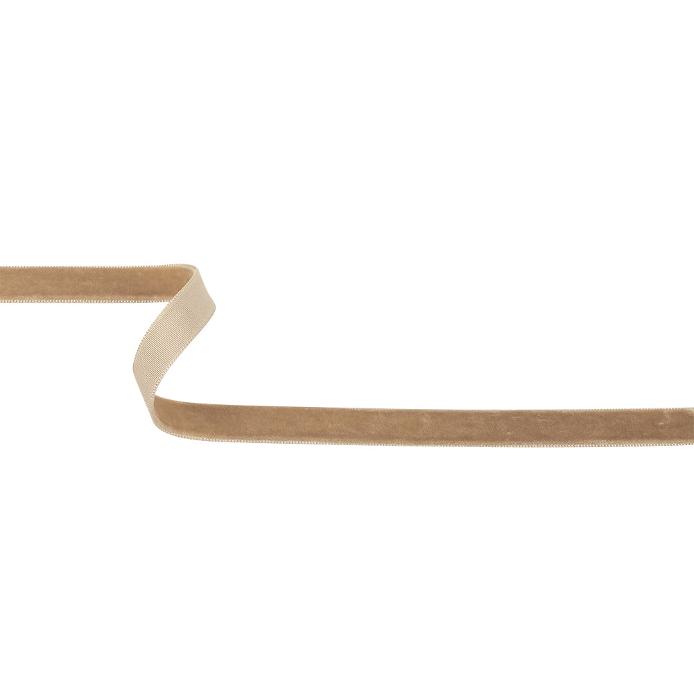 Nougat Single Face Velvet Ribbon - 0.5" Nougat Single Face Velvet Ribbon - 0.5"