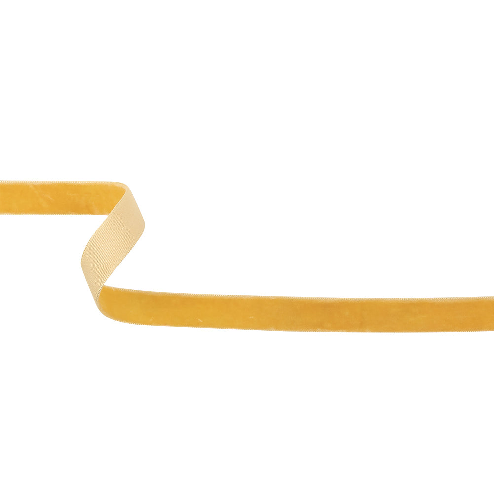 Yellow Single Face Velvet Ribbon - 0.625" Yellow Single Face Velvet Ribbon - 0.625"