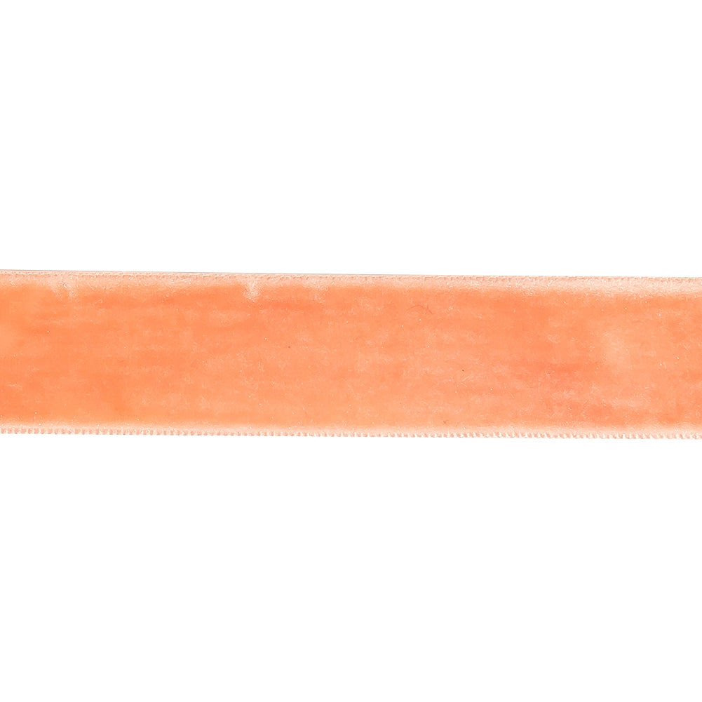 Coral Sands Single Face Velvet Ribbon - 0.75" Detail Coral Sands Single Face Velvet Ribbon - 0.75" Detail