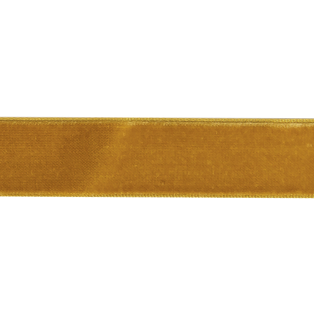 Gold Single Face Velvet Ribbon - 0.875" Detail Gold Single Face Velvet Ribbon - 0.875" Detail