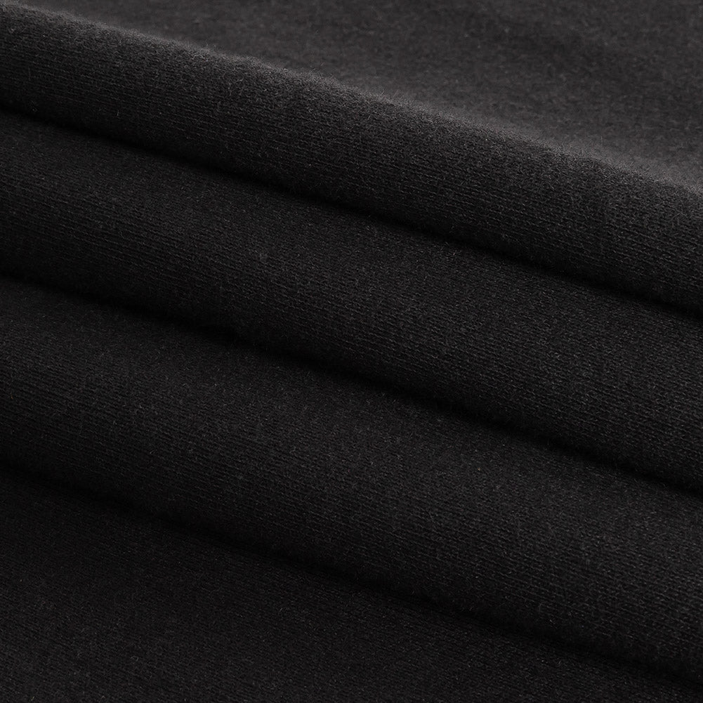 Cotton Tubular 1x1 Rib Knit - Black Folded Cotton Tubular 1x1 Rib Knit - Black Folded