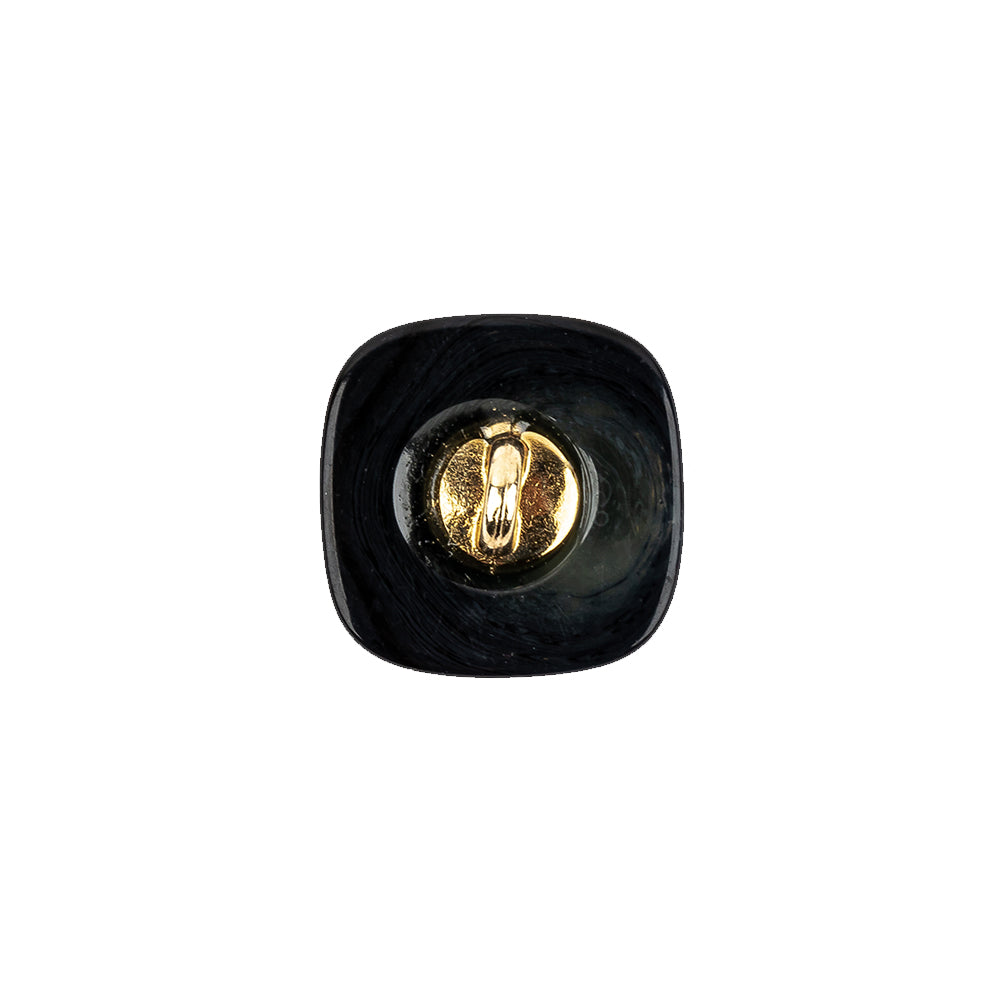 Dark Depths Swirls and Gold Metal Circles Beveled Glass Button - 28L/18mm Detail Dark Depths Swirls and Gold Metal Circles Beveled Glass Button - 28L/18mm Detail