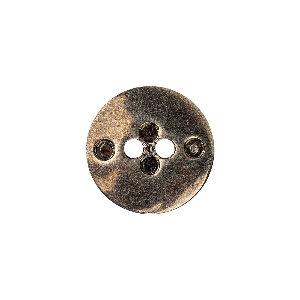 Italian Gunmetal Circles Textured 2-Hole Metal Whistle Button - 28L/18mm Detail Italian Gunmetal Circles Textured 2-Hole Metal Whistle Button - 28L/18mm Detail