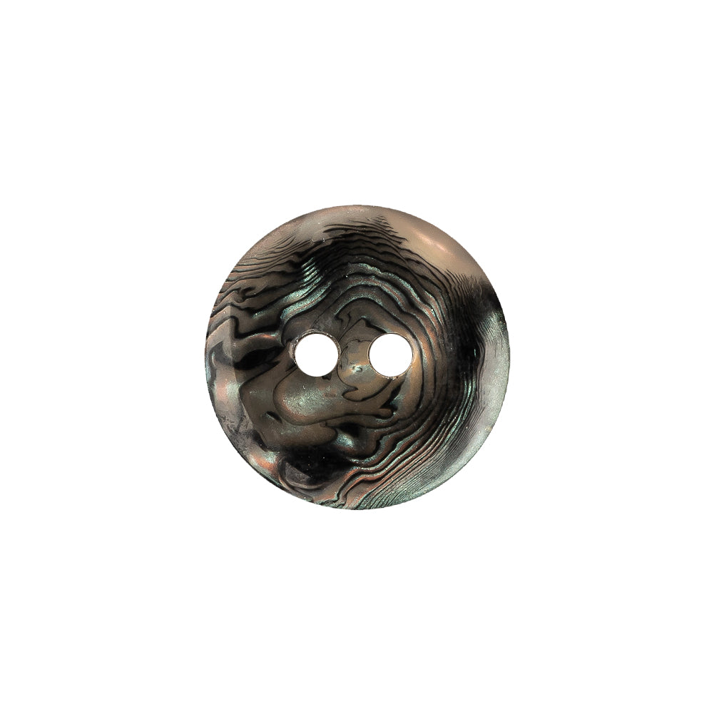 Italian Seaweed Swirls 2-Hole Rolled Rim Plastic Button - 28L/18mm Italian Seaweed Swirls 2-Hole Rolled Rim Plastic Button - 28L/18mm