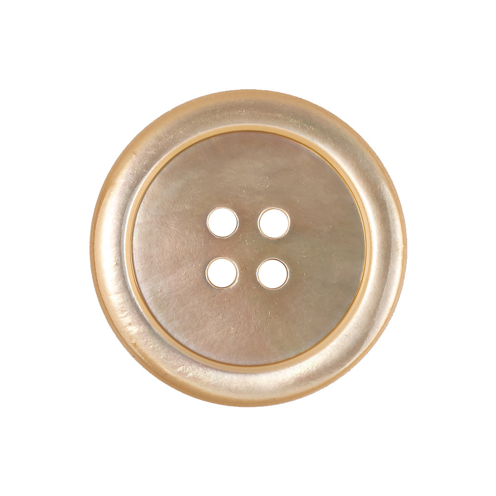 Iridescent Beige Doe 4-Hole Shallow Plate Coat Button - 40L/25.5mm Iridescent Beige Doe 4-Hole Shallow Plate Coat Button - 40L/25.5mm