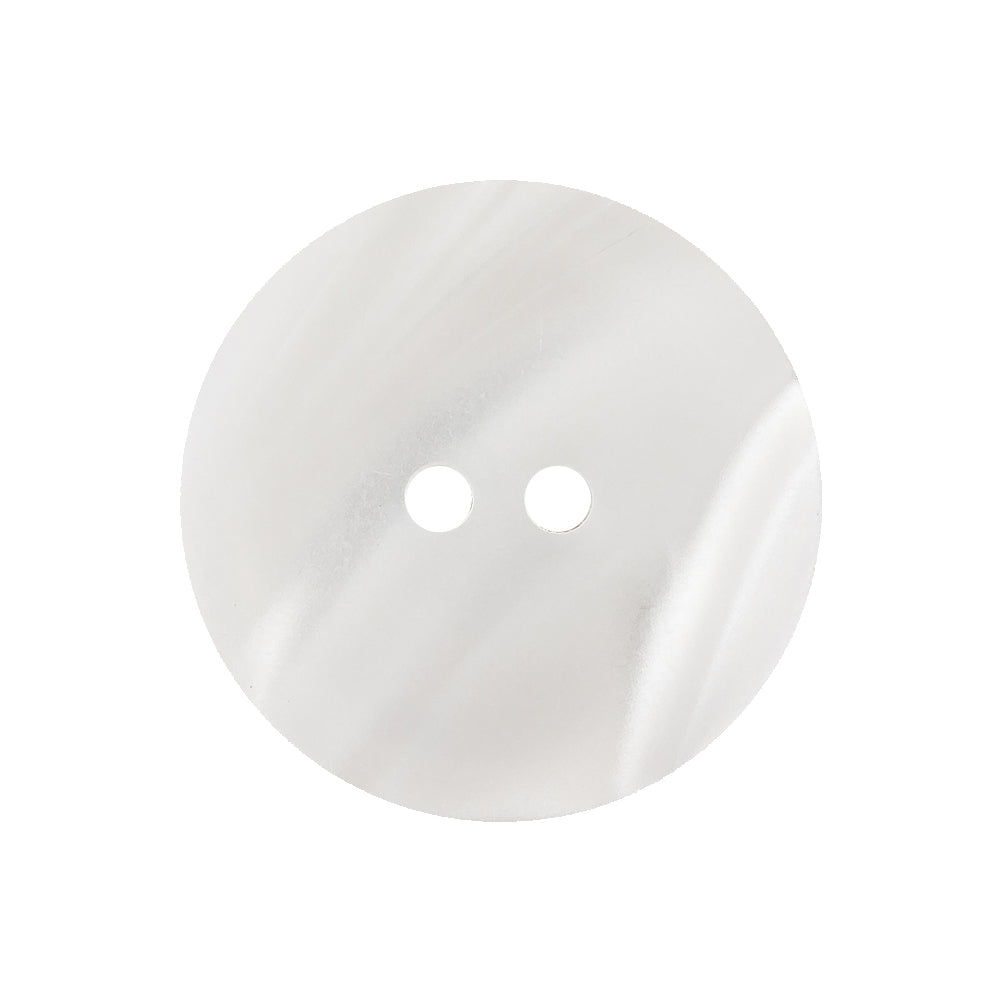 Italian White and Translucent Swirl 2-Hole Shallow Plate Coat Button - 40L/25.5mm Detail Italian White and Translucent Swirl 2-Hole Shallow Plate Coat Button - 40L/25.5mm Detail