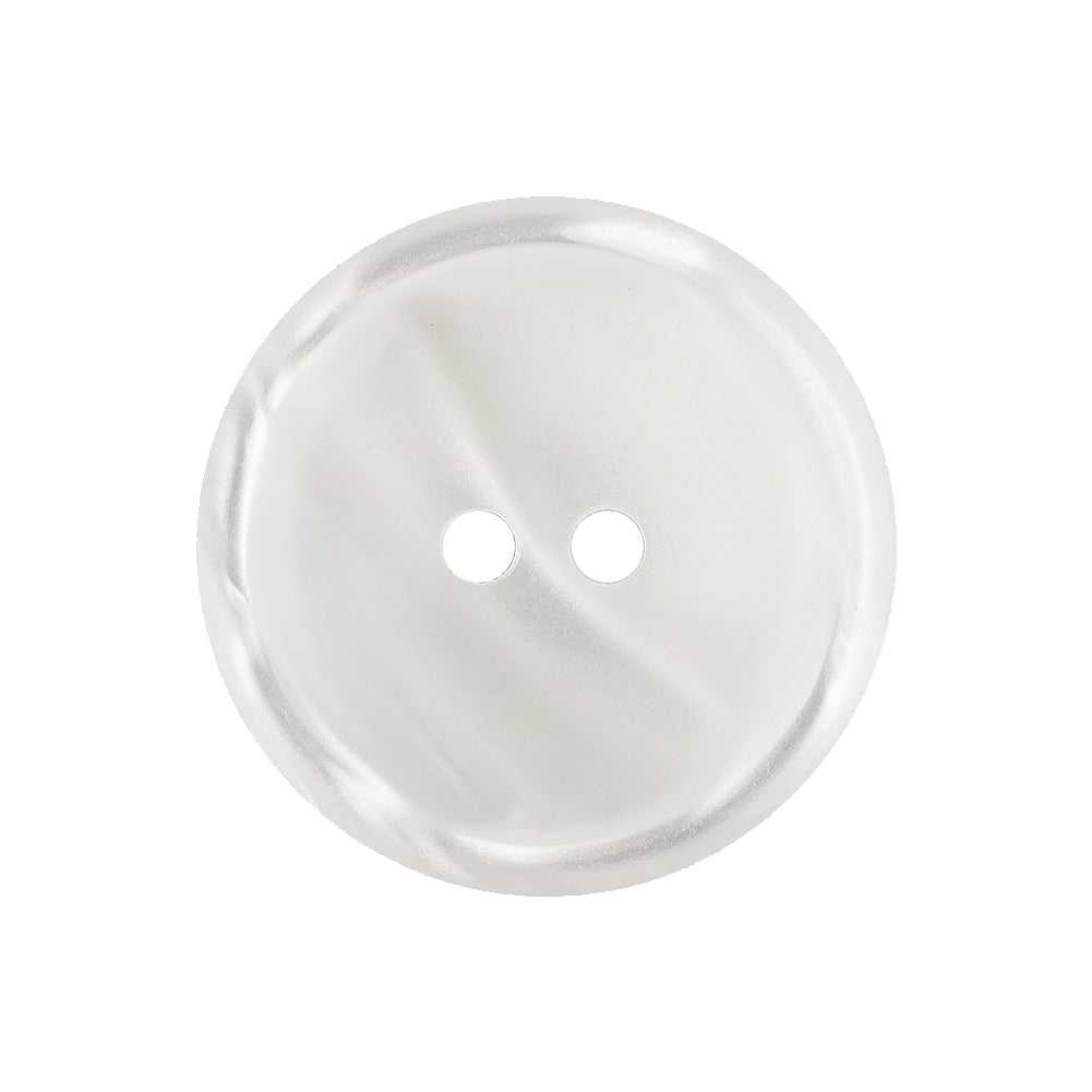 Italian White and Translucent Swirl 2-Hole Shallow Plate Coat Button - 40L/25.5mm Italian White and Translucent Swirl 2-Hole Shallow Plate Coat Button - 40L/25.5mm