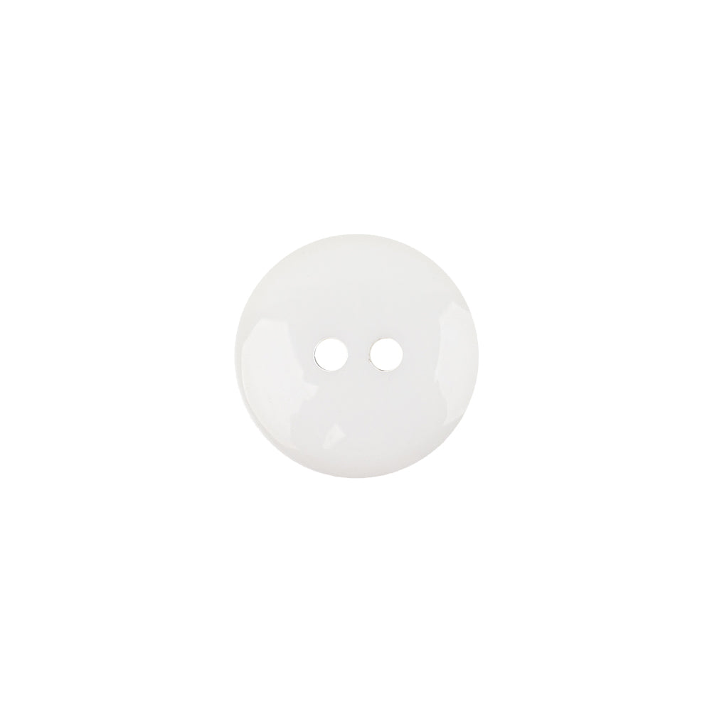 Italian White Low Convex 2-Hole Plastic Button - 20L/12.5mm Detail Italian White Low Convex 2-Hole Plastic Button - 20L/12.5mm Detail