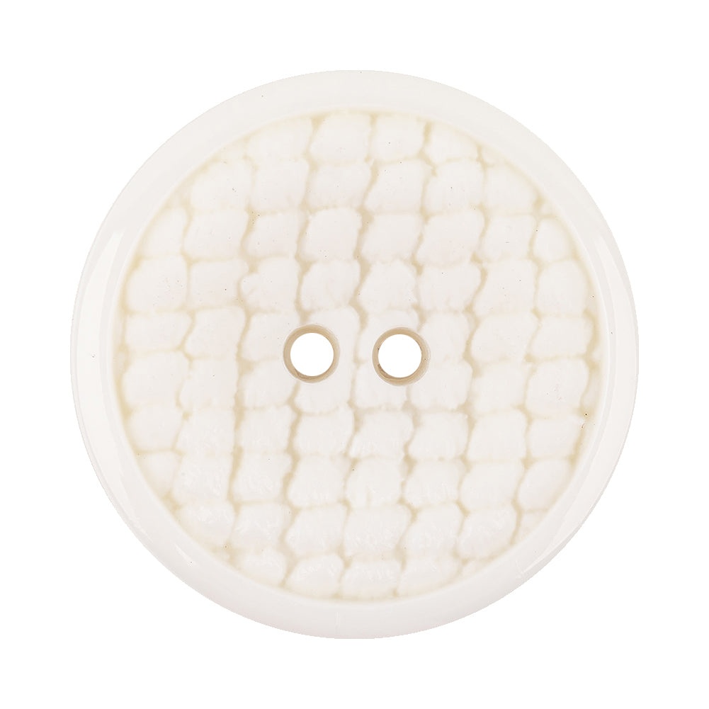 Italian White Abstract Textured Plastic Jacket Button - 54L/34mm Italian White Abstract Textured Plastic Jacket Button - 54L/34mm