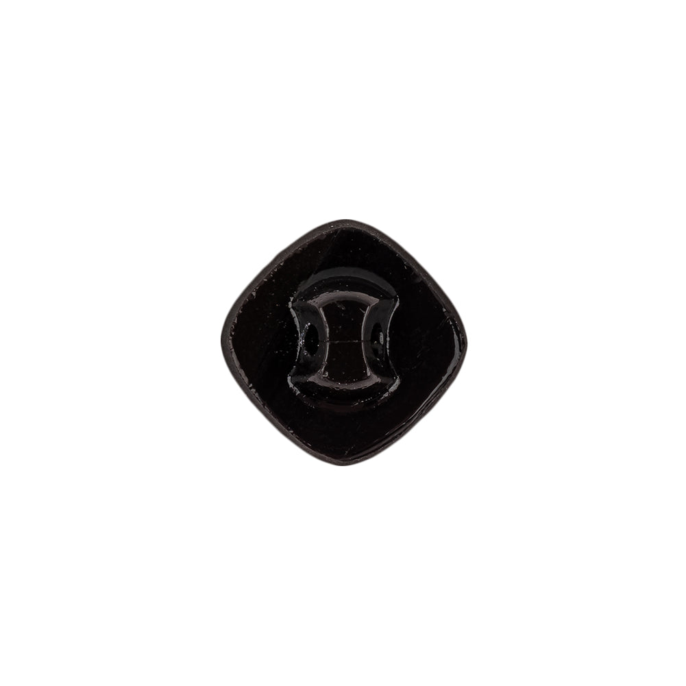Speckled White and Black Enameled Shank Back Glass Button - 22L/14mm Detail Speckled White and Black Enameled Shank Back Glass Button - 22L/14mm Detail