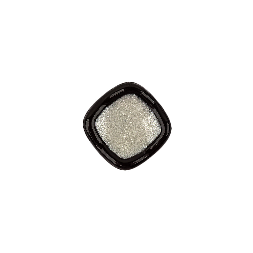 Speckled White and Black Enameled Shank Back Glass Button - 22L/14mm Speckled White and Black Enameled Shank Back Glass Button - 22L/14mm