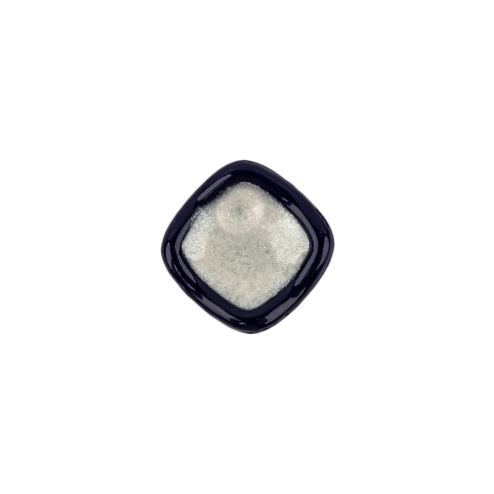 Speckled White and Astral Aura Enameled Shank Back Glass Button - 22L/14mm Speckled White and Astral Aura Enameled Shank Back Glass Button - 22L/14mm