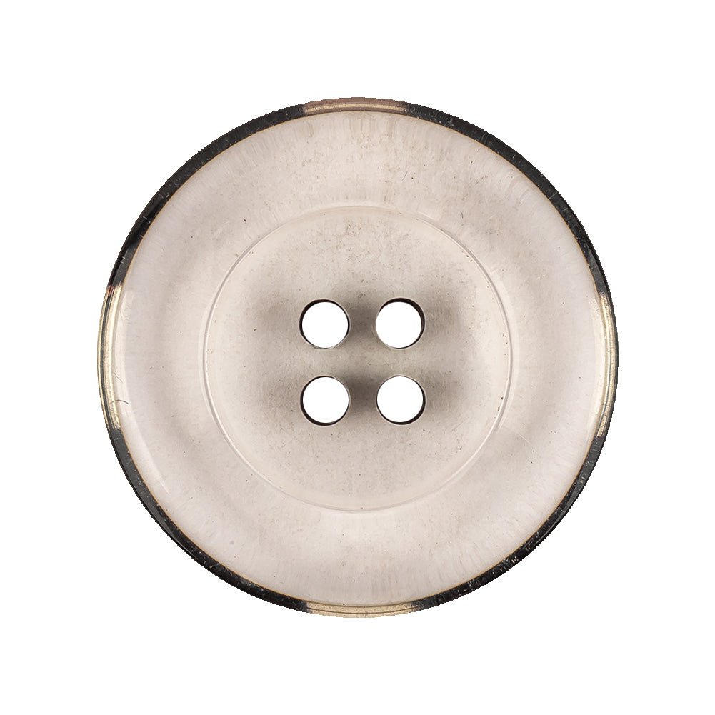 Italian Transparent and Black 4-Hole Tire Rimmed Jacket Button - 44L/28mm Italian Transparent and Black 4-Hole Tire Rimmed Jacket Button - 44L/28mm