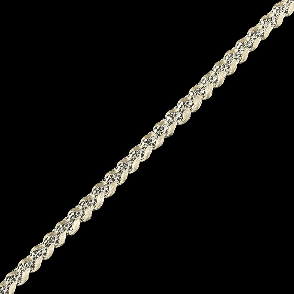 Metallic Silver and White Braided Trim - 0.1875" Detail Metallic Silver and White Braided Trim - 0.1875" Detail