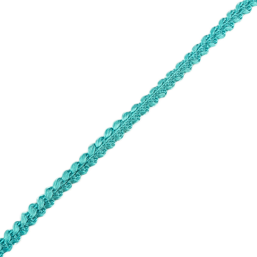 Turquoise Cotton Blend Braided Trim - 0.1875" Detail Turquoise Cotton Blend Braided Trim - 0.1875" Detail