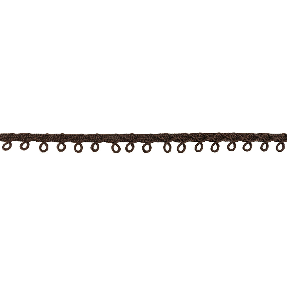 Brown Picot Edged Cotton Blend Braided Trim - 0.1875" Brown Picot Edged Cotton Blend Braided Trim - 0.1875"