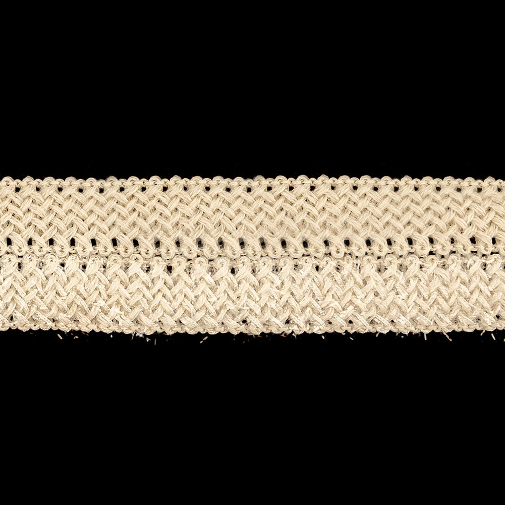 Bleached Sand Wool Foldover Braided Trim - 1.125" Detail Bleached Sand Wool Foldover Braided Trim - 1.125" Detail