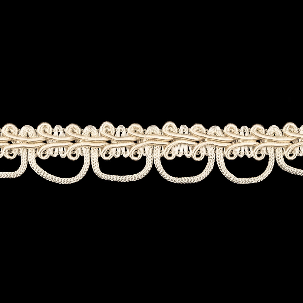 Sand Dollar and Pearled Ivory Gimp Braided Trim with Loops - 0.625" Detail Sand Dollar and Pearled Ivory Gimp Braided Trim with Loops - 0.625" Detail