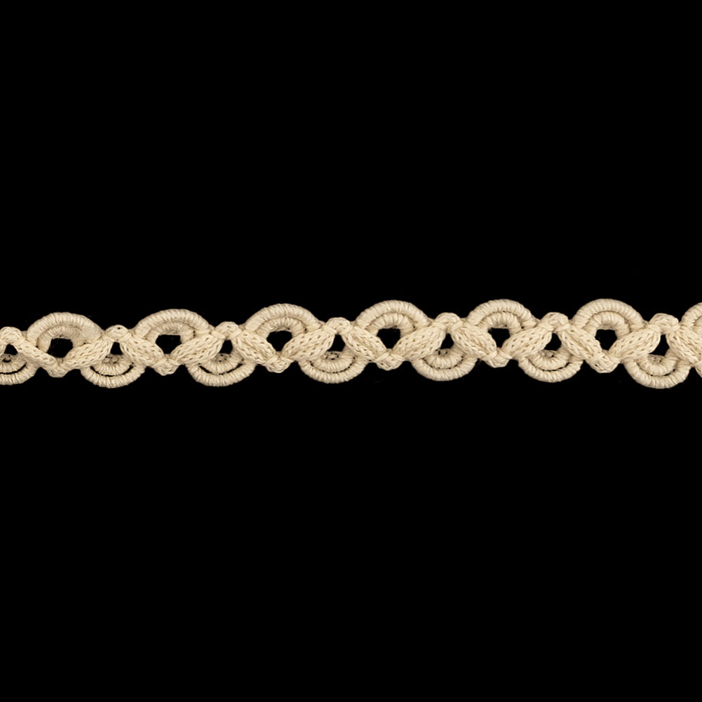 Bleached Sand Gimp Braided Wool Trim - 0.375" Detail Bleached Sand Gimp Braided Wool Trim - 0.375" Detail