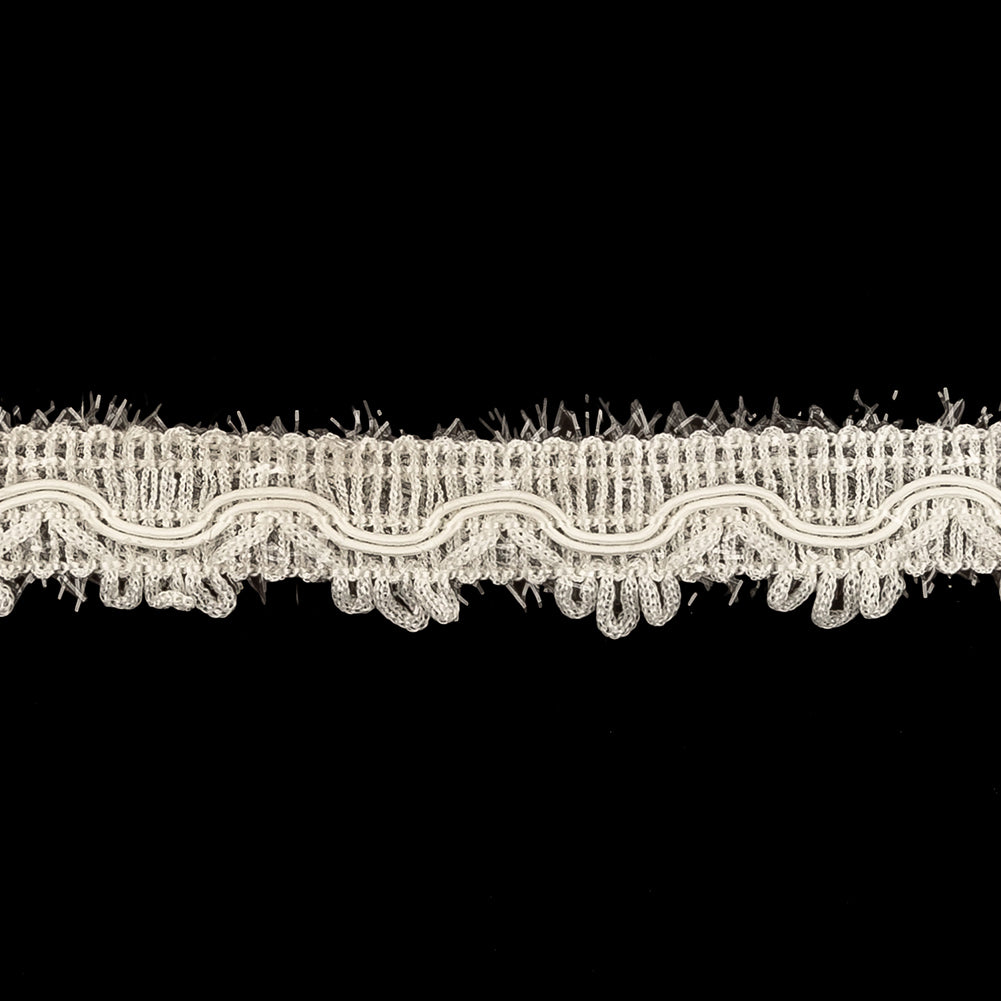 Icicle and Clear Eyelash Fringe Braided Trim with Picot Edging - 0.75" Detail