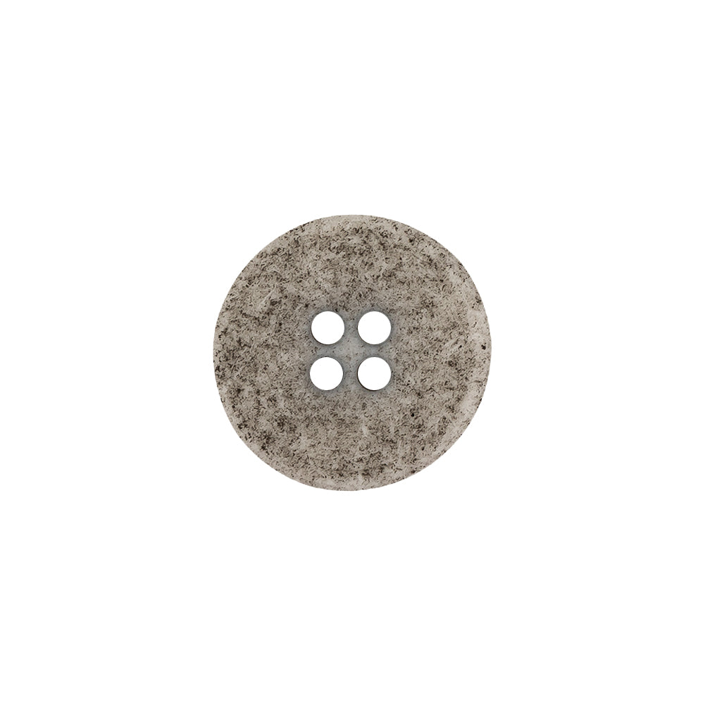 Italian Matte White and Gray Speckled 4-Hole Jacket Button - 24L/15mm Detail Italian Matte White and Gray Speckled 4-Hole Jacket Button - 24L/15mm Detail