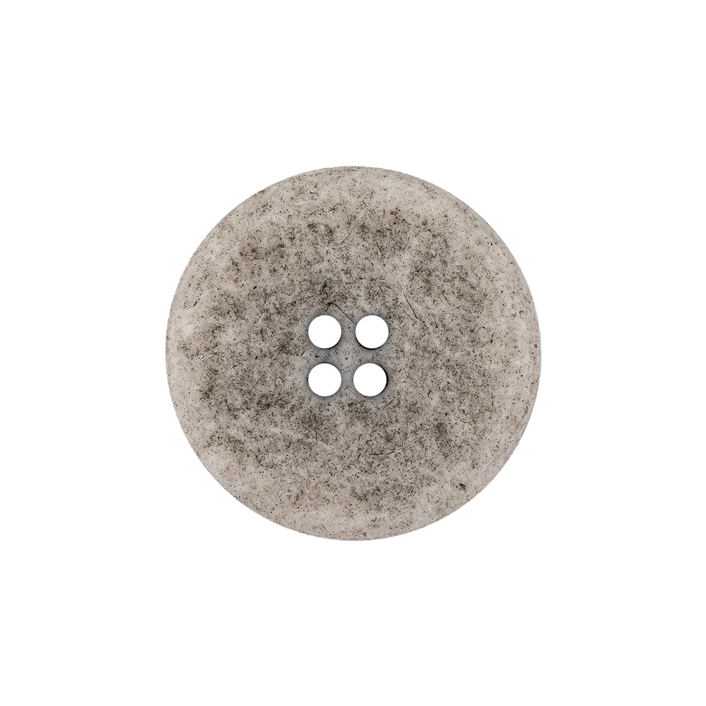 Italian Matte White and Gray Speckled 4-Hole Jacket Button - 36L/23mm Detail Italian Matte White and Gray Speckled 4-Hole Jacket Button - 36L/23mm Detail