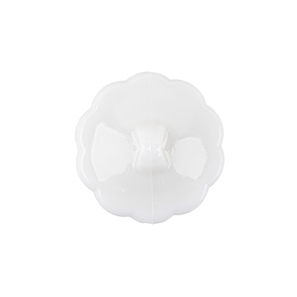 Italian White Decorative Circles Floral Shank Back Button - 36L/23mm Detail Italian White Decorative Circles Floral Shank Back Button - 36L/23mm Detail
