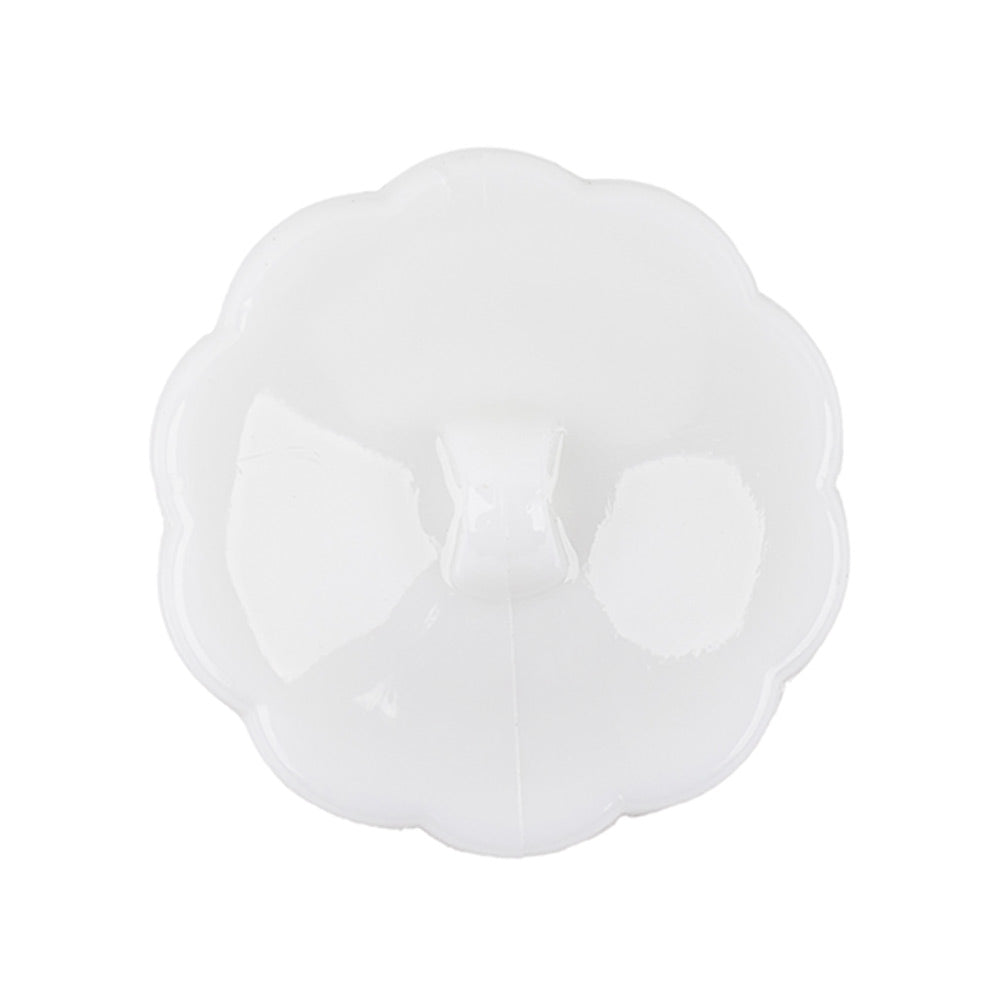 Italian White Decorative Circles Floral Shank Back Button - 44L/28mm Detail Italian White Decorative Circles Floral Shank Back Button - 44L/28mm Detail