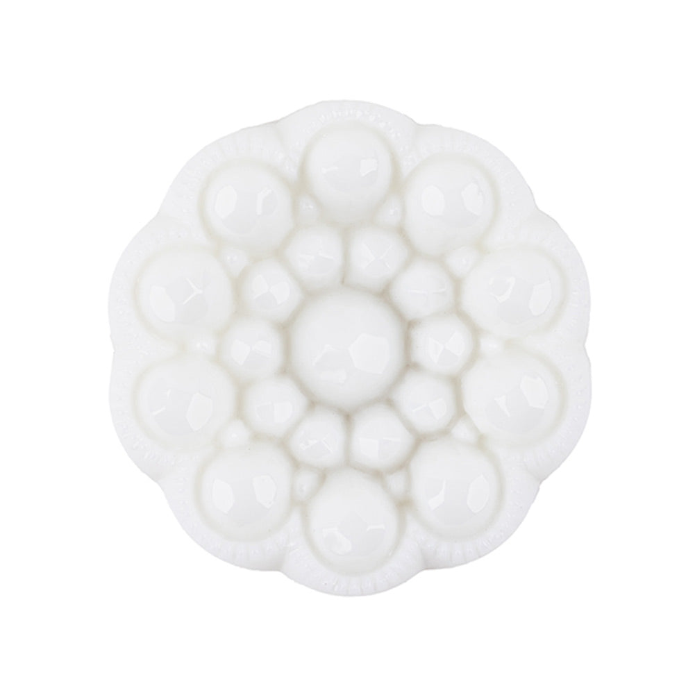 Italian White Decorative Circles Floral Shank Back Button - 44L/28mm Italian White Decorative Circles Floral Shank Back Button - 44L/28mm
