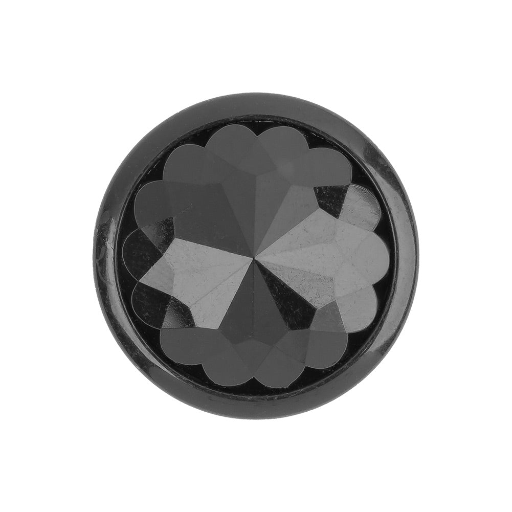 Italian Black Faceted Metal Look Self Back Button - 40L/25.5mm Italian Black Faceted Metal Look Self Back Button - 40L/25.5mm