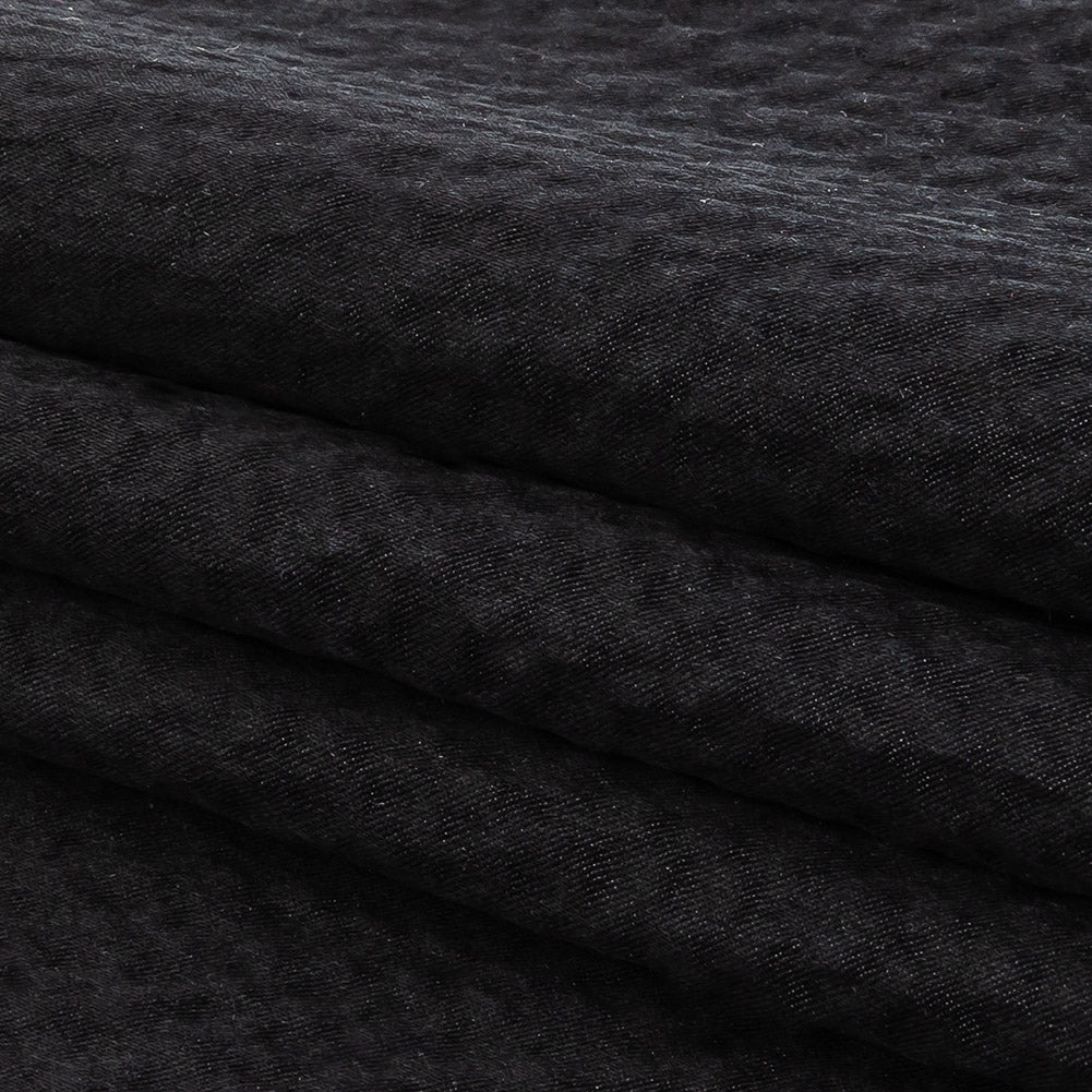 Black Striped Silk Seersucker Folded Black Striped Silk Seersucker Folded