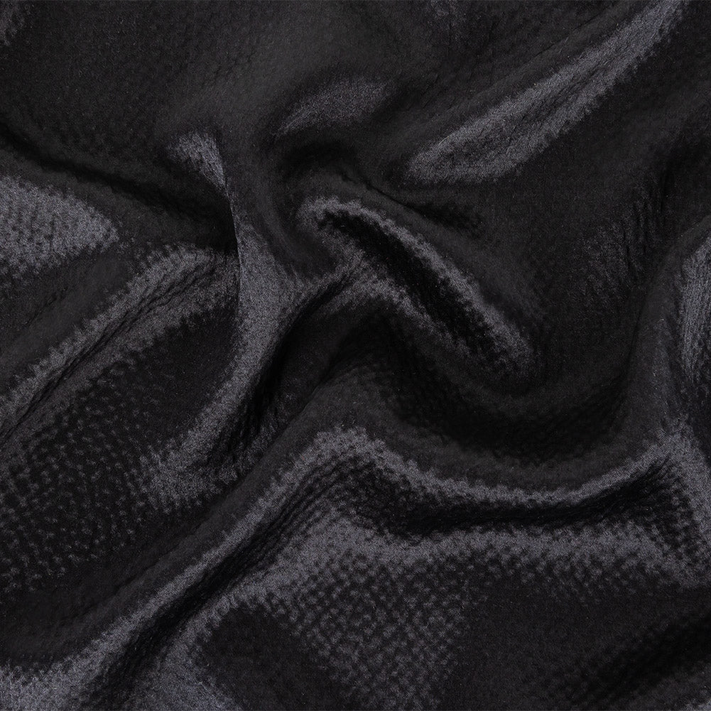 Black Striped Silk Seersucker Black Striped Silk Seersucker