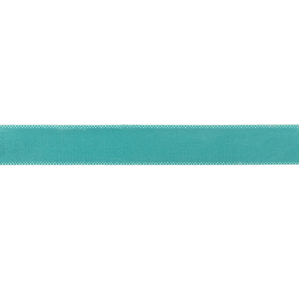 Aqua Single Faced Satin Ribbon - 0.4375" Detail Aqua Single Faced Satin Ribbon - 0.4375" Detail