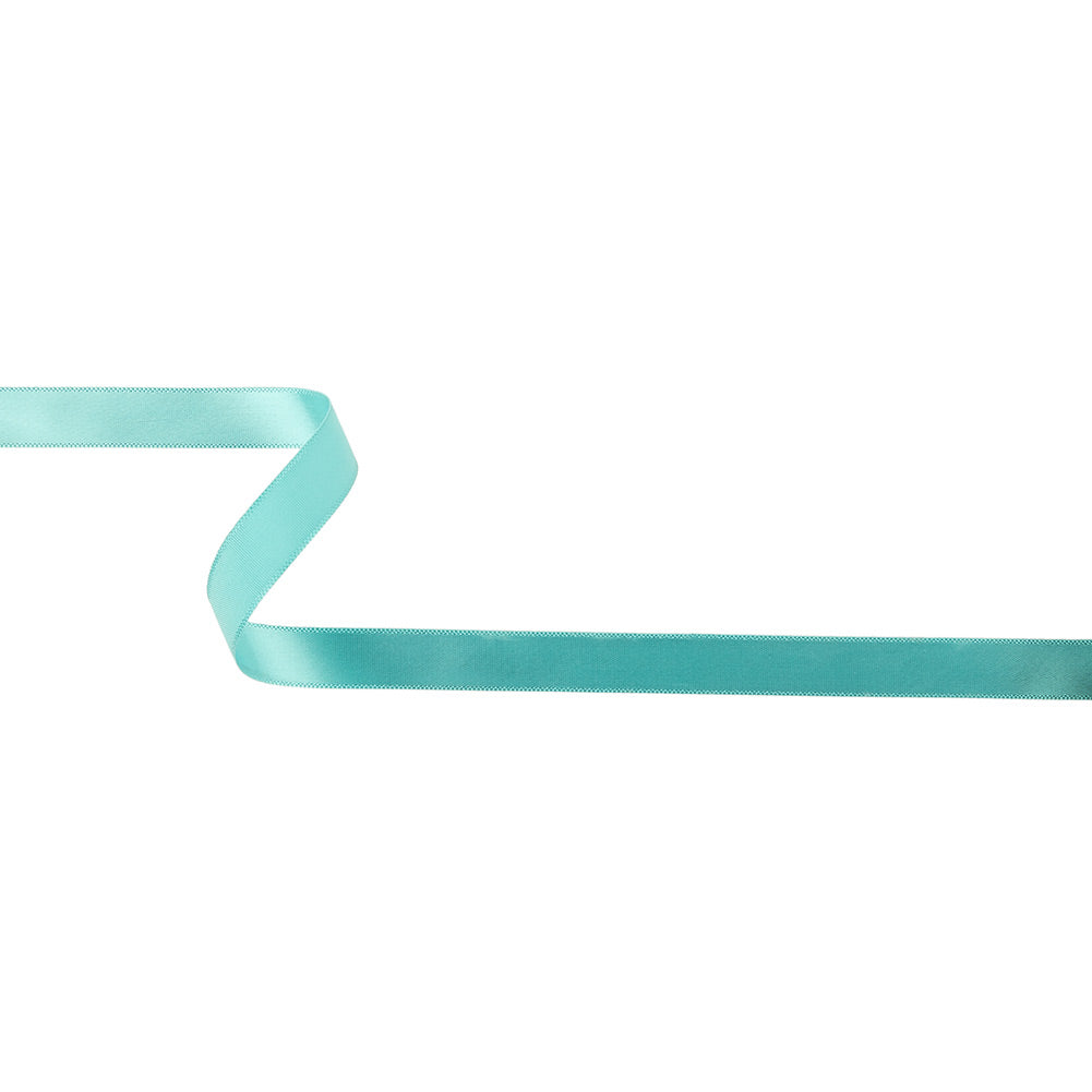 Aqua Single Faced Satin Ribbon - 0.4375" Aqua Single Faced Satin Ribbon - 0.4375"