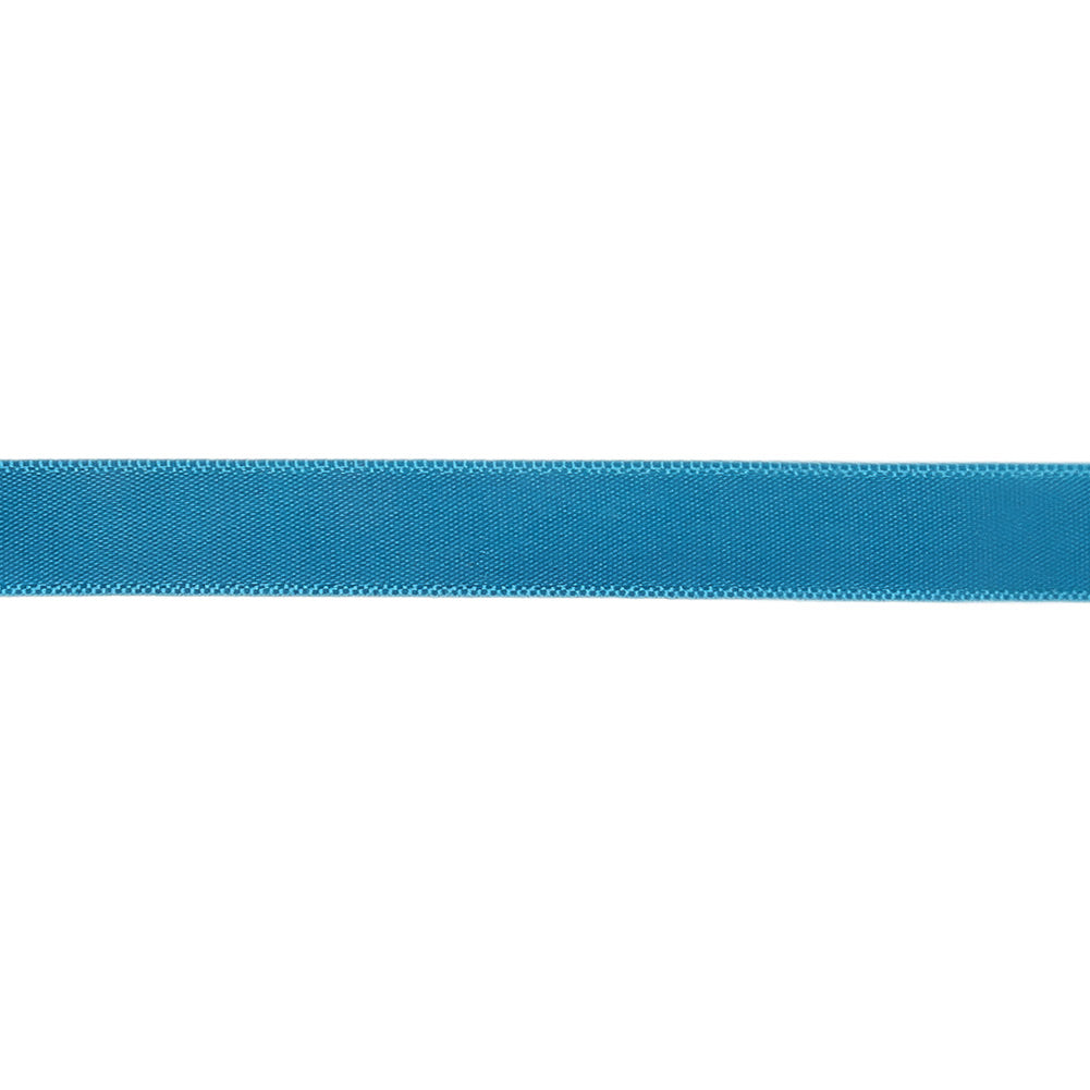 Peacock Blue Single Faced Satin Ribbon - 0.4375" Detail Peacock Blue Single Faced Satin Ribbon - 0.4375" Detail