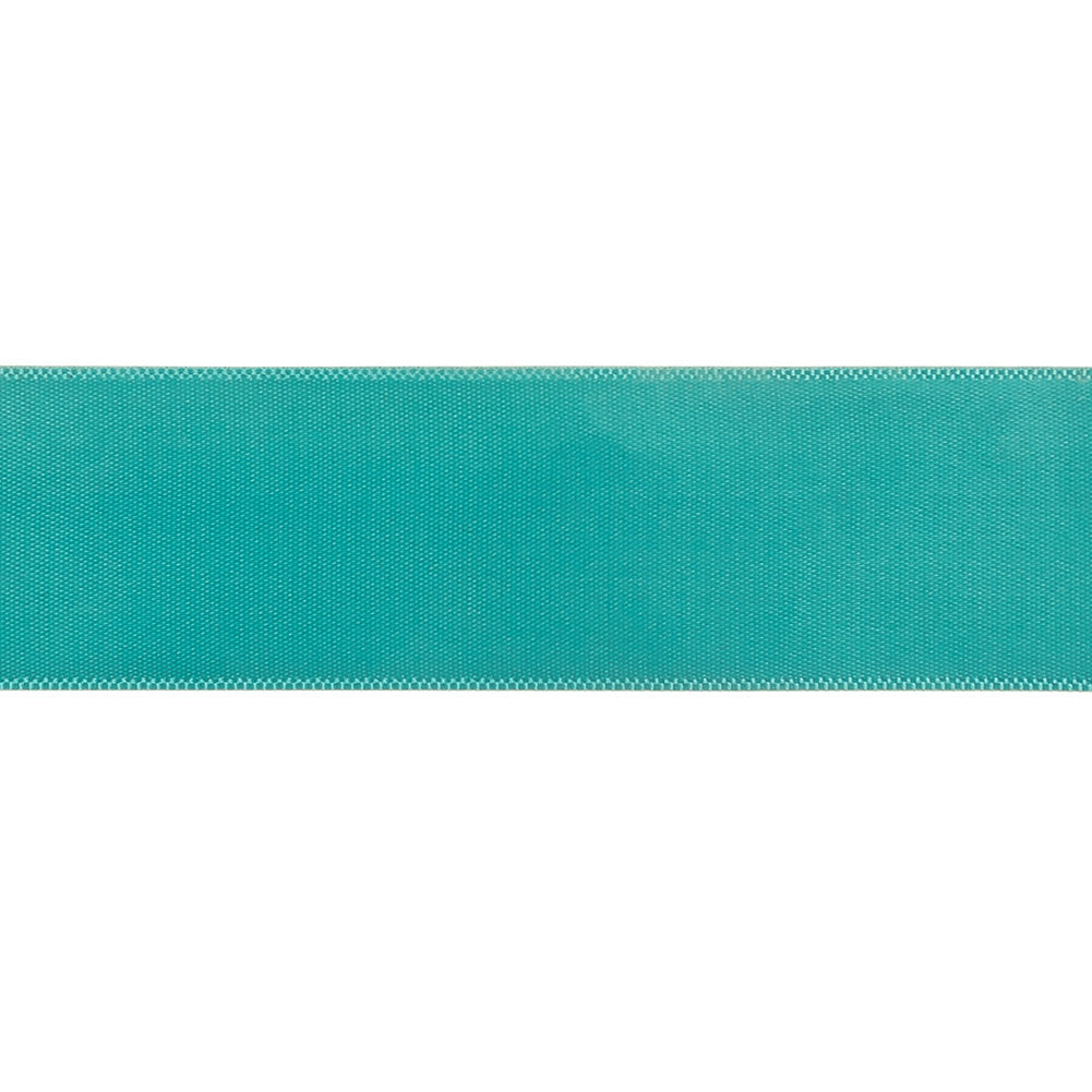 Aqua Single Faced Satin Ribbon - 1" Detail Aqua Single Faced Satin Ribbon - 1" Detail