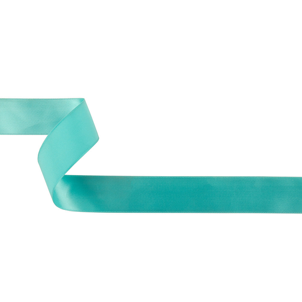 Aqua Single Faced Satin Ribbon - 1" Aqua Single Faced Satin Ribbon - 1"