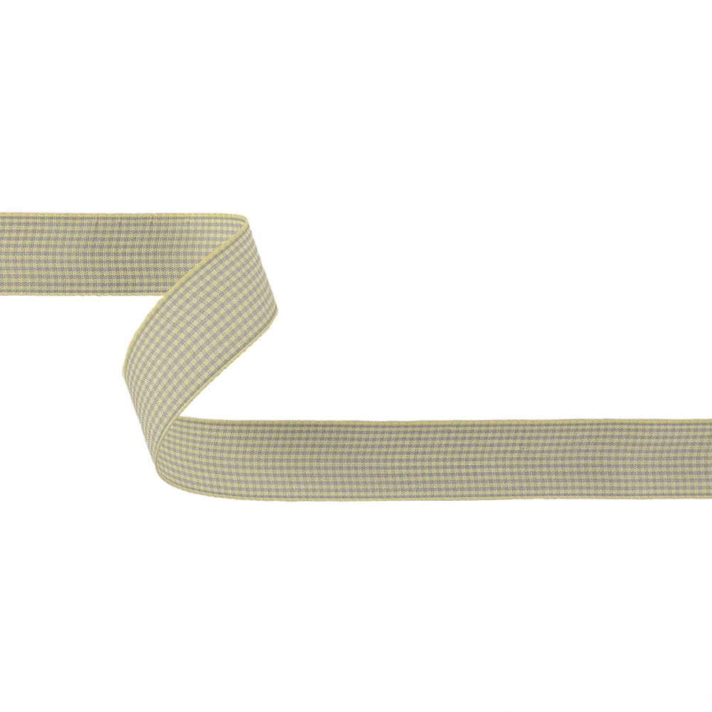 Cool Gray and Cannoli Cream Houndstooth Check Woven Ribbon - 1" Cool Gray and Cannoli Cream Houndstooth Check Woven Ribbon - 1"